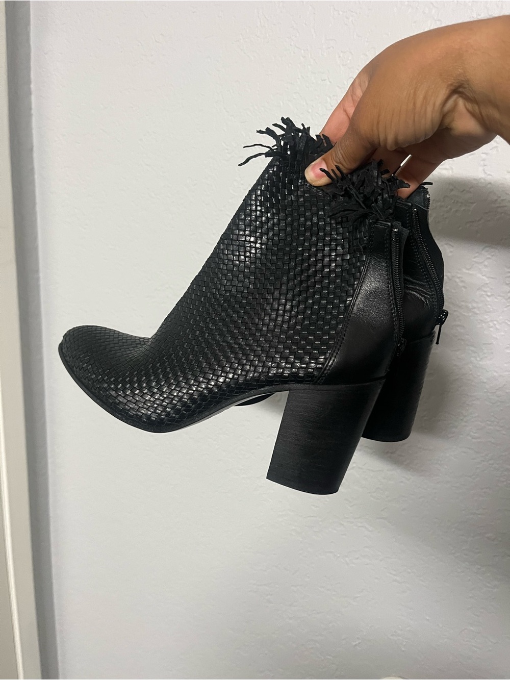 Russell & Bromley Woven Leather Boots Size 38